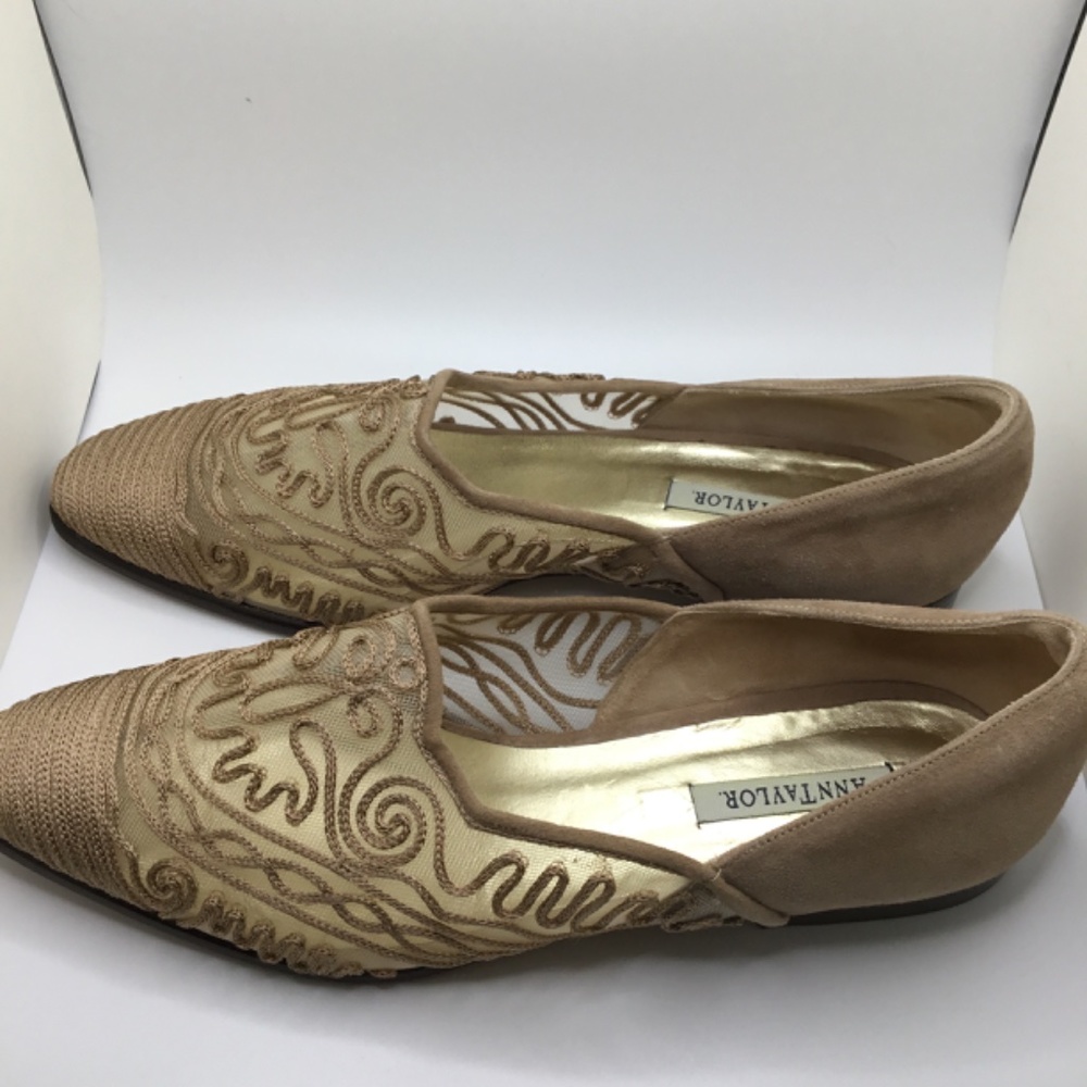 Ann Taylor Rapture Taupe/Mesh/Suede Shoes - Picture 3 of 5